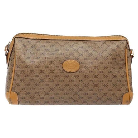 GUCCI Micro GG Supreme Shoulder Bag PVC Beige Gold - Picture 12 of 16
